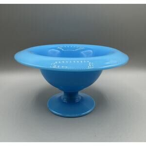 Cambridge Centerpiece Dish Bowl Pedestal Azurite Blue Milk Glass Antique 1922
